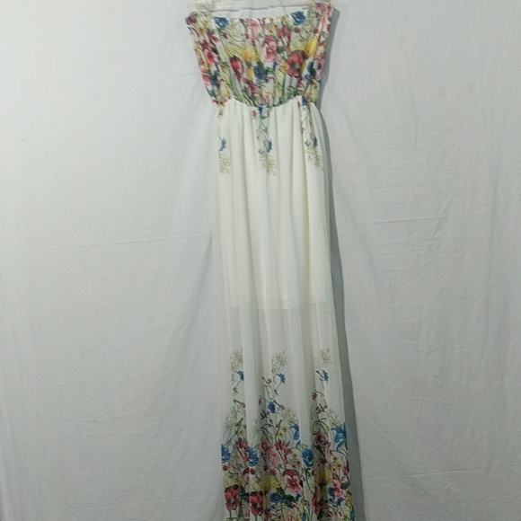Gorgeous Strapless Floral Maxi Dress ! Small ! - Picture 4 of 5